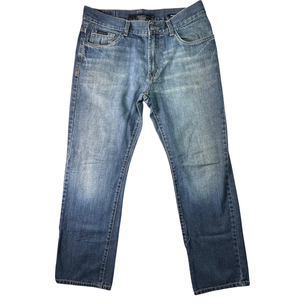 Calvin Klein Jeans Mens Straight Leg Blue Denim Classic Wash Size 32 Casual